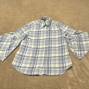 Lauren Ralph Lauren Plaid Bell Sleeves Top